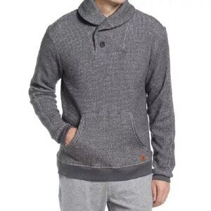 Fundamental Coast Mens Longshoreman Shawl Collar Thermal Sweater Grey Skies M